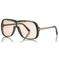 Tom Ford - Caine Sunglasses - Navigator Acetate Sunglasses - Grey Pink - FT0800 - Sunglasses - Tom Ford Eyewear - Avvenice