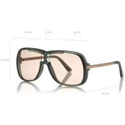 Tom Ford - Caine Sunglasses - Navigator Acetate Sunglasses - Grey Pink - FT0800 - Sunglasses - Tom Ford Eyewear - Avvenice