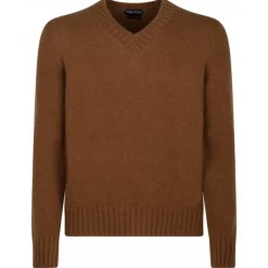 Tom Ford - Caramel V Neck Jumper - Tom Ford Exclusive Luxury Collection - Avvenice