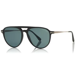 Tom Ford - Carlo Sunglasses - Pilot Acetate Sunglasses - Black - FT0587 - Sunglasses - Tom Ford Eyewear - Avvenice