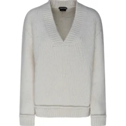 Tom Ford - Chalk Alpaca V Neck Pullover Jumper - Tom Ford Exclusive Luxury Collection - Avvenice