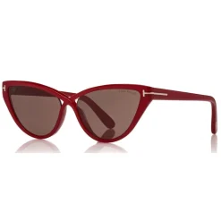Tom Ford - Charlie Sunglasses - Cat-Eye Acetate Sunglasses - Red - FT0740 - Sunglasses - Tom Ford Eyewear - Avvenice