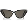 Tom Ford - Charlie Sunglasses - Cat-Eye Acetate Sunglasses - Black - FT0740 - Sunglasses - Tom Ford Eyewear - Avvenice