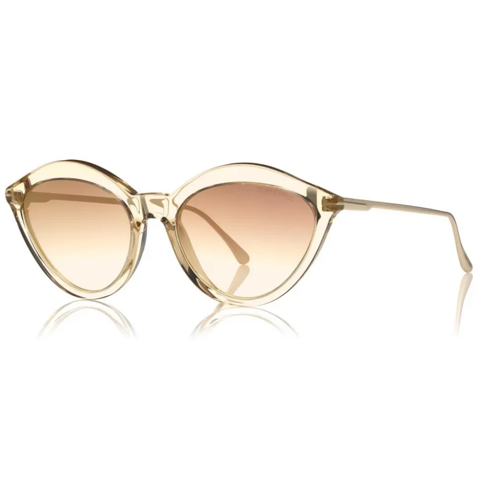 Tom Ford - Chloe Sunglasses - Cat-Eye Acetate Sunglasses - Champagne - FT0663 - Sunglasses - Tom Ford Eyewear - Avvenice