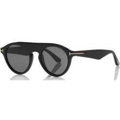 Tom Ford - Christopher Sunglasses - Round Acetate Sunglasses - Black - FT0633 - Sunglasses - Tom Ford Eyewear - Avvenice