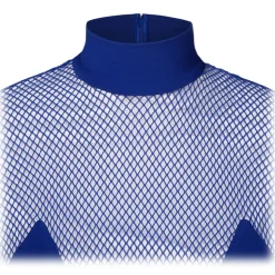 Tom Ford - Cobalt Blue Illusion Mesh Panel Mini Dress - Tom Ford Exclusive Luxury Collection - Avvenice