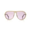 Tom Ford - Cybil Sunglasses - Round Acetate Sunglasses - White - FT0768 - Sunglasses - Tom Ford Eyewear - Avvenice