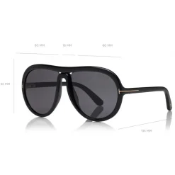 Tom Ford - Cybil Sunglasses - Round Acetate Sunglasses - Black - FT0768 - Sunglasses - Tom Ford Eyewear - Avvenice