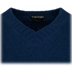Tom Ford - Dark Blue V Neck Jumper - Tom Ford Exclusive Luxury Collection - Avvenice