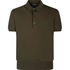 Tom Ford - Dark Olive Short Sleeves Polo Shirt - Tom Ford Exclusive Luxury Collection - Avvenice