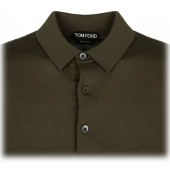 Tom Ford - Dark Olive Short Sleeves Polo Shirt - Tom Ford Exclusive Luxury Collection - Avvenice