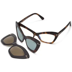 Tom Ford - Double Clip On Optical Glasses - Butterfly Optical Glasses - Havana - FT5643-B - Optical Glasses - Tom Ford Eyewear - Avvenice