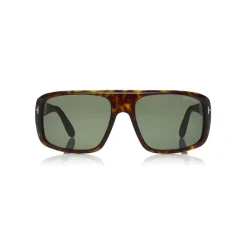 Tom Ford - Duke Sunglasses - Soft Squared Acetate Sunglasses - Dark Havana - FT0754 - Sunglasses - Tom Ford Eyewear - Avvenice