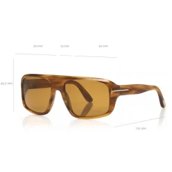 Tom Ford - Duke Sunglasses - Soft Squared Acetate Sunglasses - Havana - FT0754 - Sunglasses - Tom Ford Eyewear - Avvenice