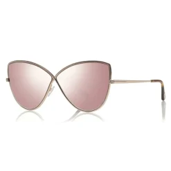 Tom Ford - Elise Sunglasses - Butterfly Acetate Sunglasses - FT0569 - Pink Gold - Tom Ford Eyewear - Avvenice