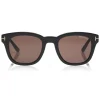 Tom Ford - Eugenio Sunglasses - Square Acetate Sunglasses - Shiny Black Brown - FT0676 - Sunglasses - Tom Ford Eyewear - Avvenice