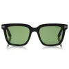 Tom Ford - Fausto Sunglasses - Soft Rectangular Acetate Sunglasses - FT0646 - Black - Tom Ford Eyewear - Avvenice