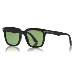 Tom Ford - Fausto Sunglasses - Soft Rectangular Acetate Sunglasses - FT0646 - Black - Tom Ford Eyewear - Avvenice