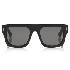 Tom Ford - Fausto Sunglasses - Soft Rectangular Acetate Sunglasses - FT0711 - Black - Tom Ford Eyewear - Avvenice