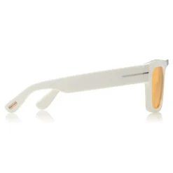 Tom Ford - Fausto Sunglasses - Soft Rectangular Acetate Sunglasses - FT0711 - White - Tom Ford Eyewear - Avvenice