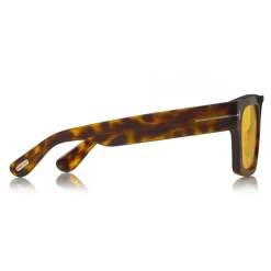 Tom Ford - Fausto Sunglasses - Soft Rectangular Acetate Sunglasses - FT0711 - Havana - Tom Ford Eyewear - Avvenice