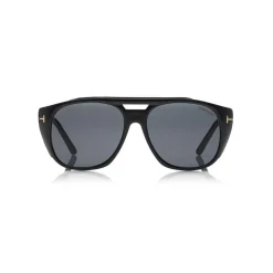 Tom Ford - Fender Sunglasses - Square Acetate Sunglasses - Black - FT0799 - Sunglasses - Tom Ford Eyewear - Avvenice