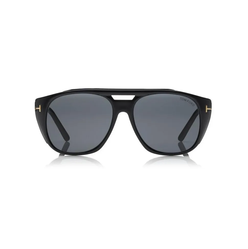 Tom Ford - Fender Sunglasses - Square Acetate Sunglasses - Black - FT0799 - Sunglasses - Tom Ford Eyewear - Avvenice