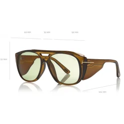 Tom Ford - Fender Sunglasses - Square Acetate Sunglasses - Gold Green - FT0799 - Sunglasses - Tom Ford Eyewear - Avvenice