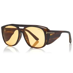 Tom Ford - Fender Sunglasses - Square Acetate Sunglasses - Brown - FT0799 - Sunglasses - Tom Ford Eyewear - Avvenice