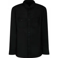 Tom Ford - Fluid Twill Black Military Fit Shirt - Tom Ford Exclusive Luxury Collection - Avvenice