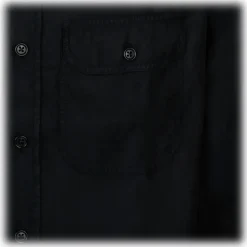 Tom Ford - Fluid Twill Black Military Fit Shirt - Tom Ford Exclusive Luxury Collection - Avvenice