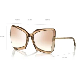 Tom Ford - Gia Sunglasses - Butterfly Acetate Sunglasses - Beige - FT0766 - Sunglasses - Tom Ford Eyewear - Avvenice