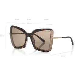 Tom Ford - Gia Sunglasses - Butterfly Acetate Sunglasses - Havana - FT0766 - Sunglasses - Tom Ford Eyewear - Avvenice