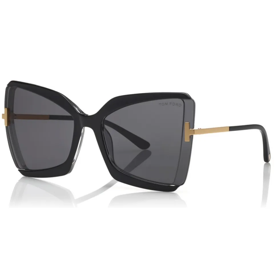 Tom Ford - Gia Sunglasses - Butterfly Acetate Sunglasses - Grey - FT0766 - Sunglasses - Tom Ford Eyewear - Avvenice