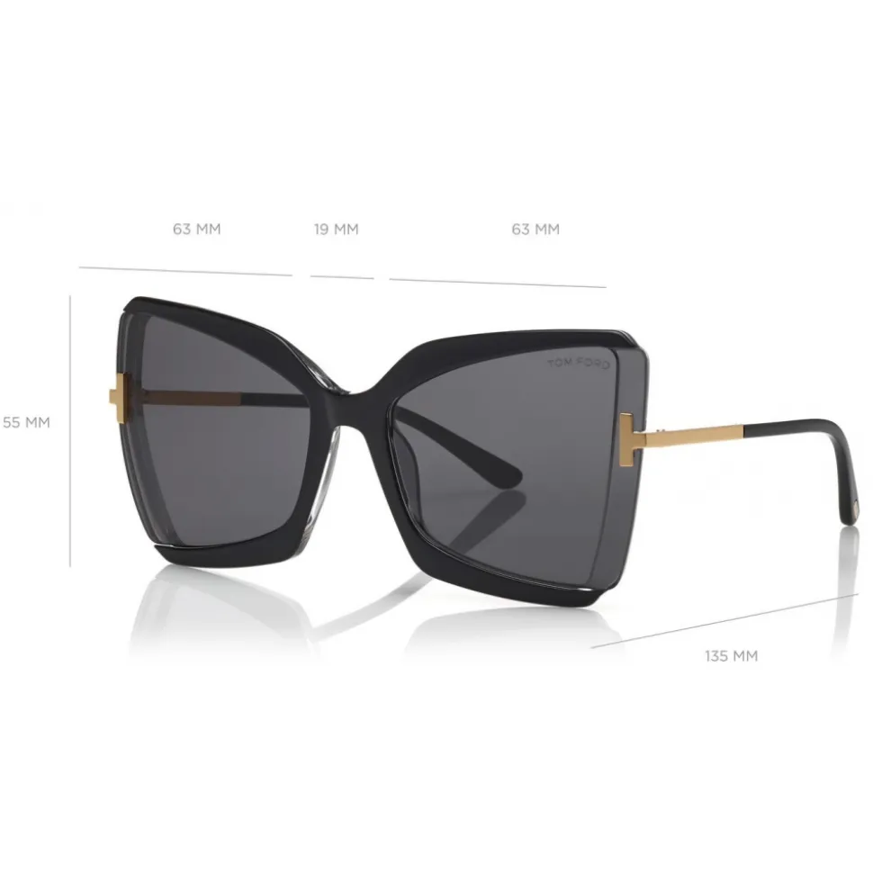 Tom Ford - Gia Sunglasses - Butterfly Acetate Sunglasses - Grey - FT0766 - Sunglasses - Tom Ford Eyewear - Avvenice
