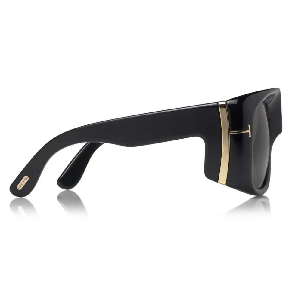 Tom Ford - Gino Sunglasses - Square Acetate Sunglasses - FT0733 - Black - Tom Ford Eyewear - Avvenice