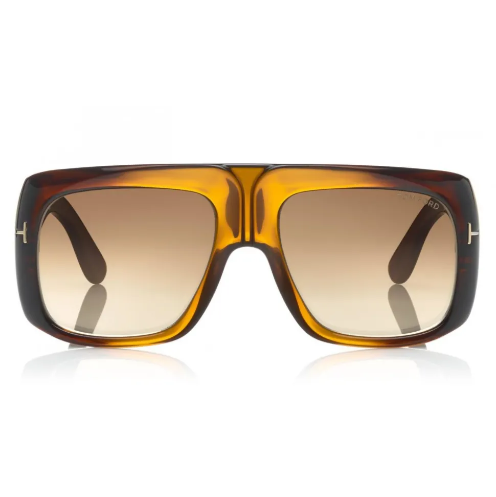 Tom Ford - Gino Sunglasses - Square Acetate Sunglasses - FT0733 - Brown - Tom Ford Eyewear - Avvenice