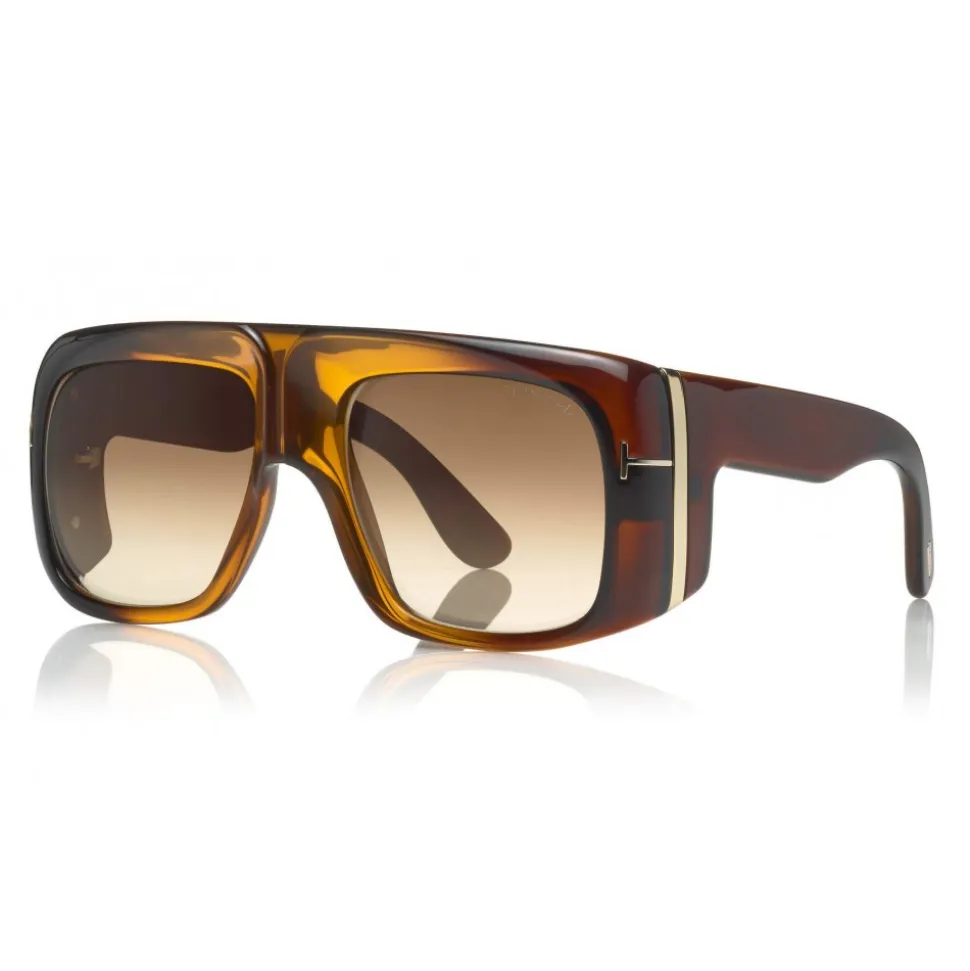 Tom Ford - Gino Sunglasses - Square Acetate Sunglasses - FT0733 - Brown - Tom Ford Eyewear - Avvenice