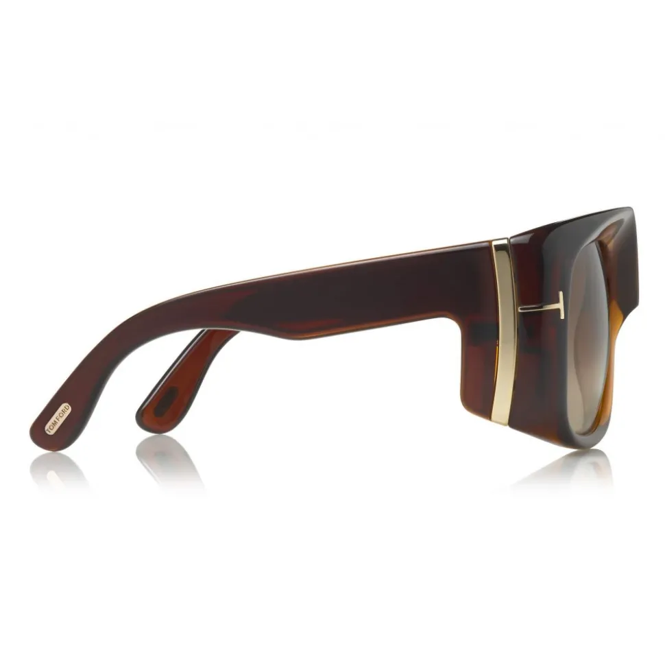 Tom Ford - Gino Sunglasses - Square Acetate Sunglasses - FT0733 - Brown - Tom Ford Eyewear - Avvenice