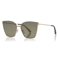 Tom Ford - Helena Sunglasses - Square Acetate Sunglasses - FT0653 - Black - Tom Ford Eyewear - Avvenice