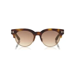 Tom Ford - Henri Sunglasses - Round Metal and Acetate Sunglasses - Blonde Havana - FT0598 - Sunglasses - Tom Ford Eyewear - Avvenice