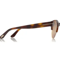 Tom Ford - Henri Sunglasses - Round Metal and Acetate Sunglasses - Blonde Havana - FT0598 - Sunglasses - Tom Ford Eyewear - Avvenice