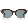 Tom Ford - Henri Sunglasses - Round Metal and Acetate Sunglasses - Havana - FT0598 - Sunglasses - Tom Ford Eyewear - Avvenice