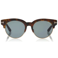 Tom Ford - Henri Sunglasses - Round Metal and Acetate Sunglasses - Havana - FT0598 - Sunglasses - Tom Ford Eyewear - Avvenice