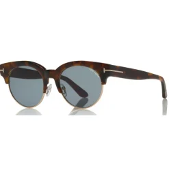 Tom Ford - Henri Sunglasses - Round Metal and Acetate Sunglasses - Havana - FT0598 - Sunglasses - Tom Ford Eyewear - Avvenice