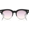 Tom Ford - Henri Sunglasses - Round Metal and Acetate Sunglasses - Black - FT0598 - Sunglasses - Tom Ford Eyewear - Avvenice
