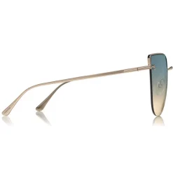 Tom Ford - Ingrid Sunglasses - Cat-Eye Metal Sunglasses - Rose Gold Grey - FT0652 - Sunglasses - Tom Ford Eyewear - Avvenice
