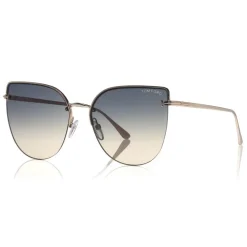 Tom Ford - Ingrid Sunglasses - Cat-Eye Metal Sunglasses - Gold - FT0652 - Sunglasses - Tom Ford Eyewear - Avvenice