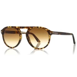 Tom Ford - Ivan Sunglasses - Round Acetate Sunglasses - Havana - FT0675 - Sunglasses - Tom Ford Eyewear - Avvenice