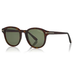 Tom Ford - Jameson Sunglasses - Round Acetate Sunglasses - Dark Havana - FT0752 - Sunglasses - Tom Ford Eyewear - Avvenice